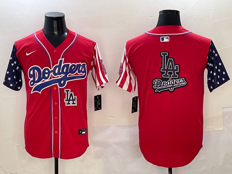 Men Los Angeles Dodgers Blank Red a generation of national flags Joint name 2025 Nike MLB Jersey style 32